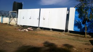 Portable Biotoilet-Urinal Container installation at air force site