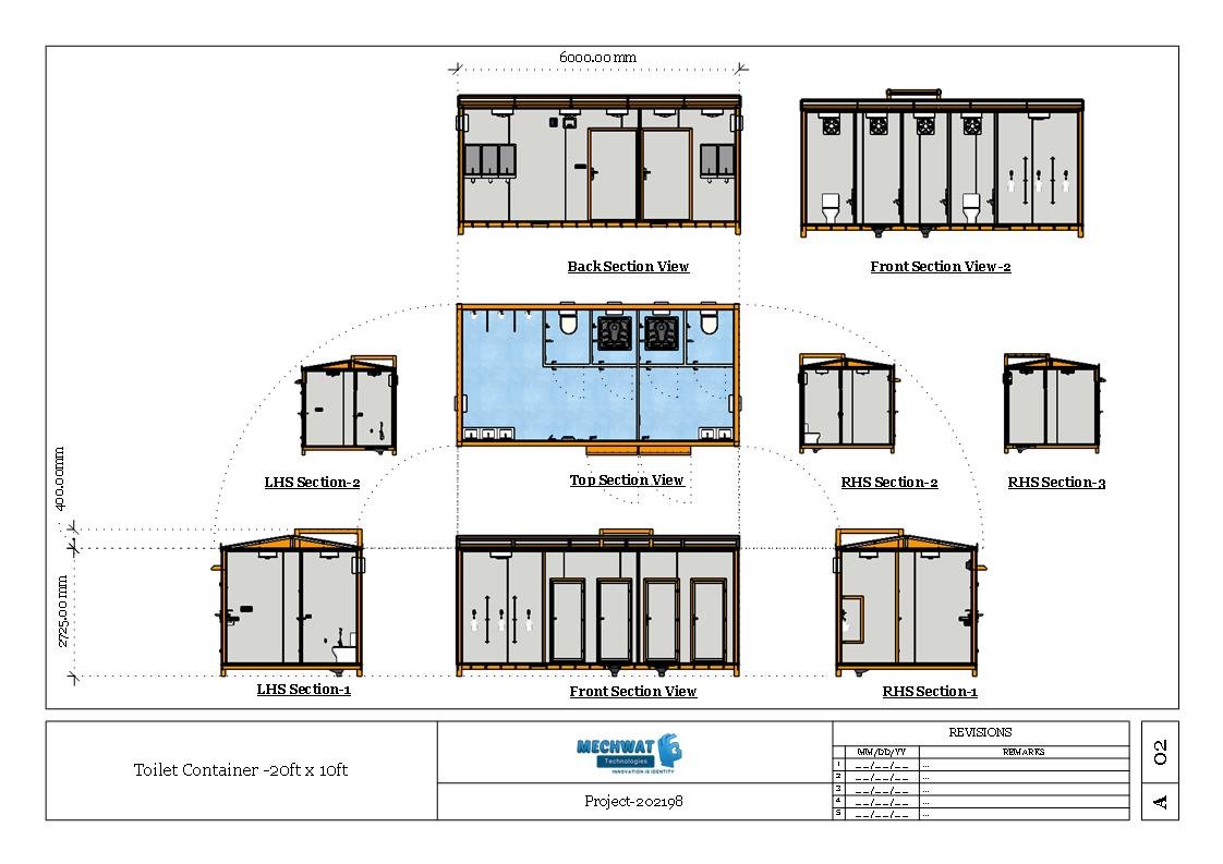 Toilet Container Layout Restroom Container-2000 | Mechwat