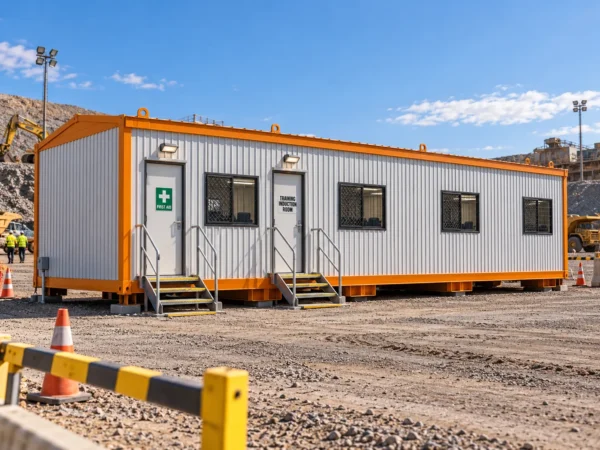 Prefabricated portable first aid and safety induction office for mining, power, metro and construction sites by Mechwat